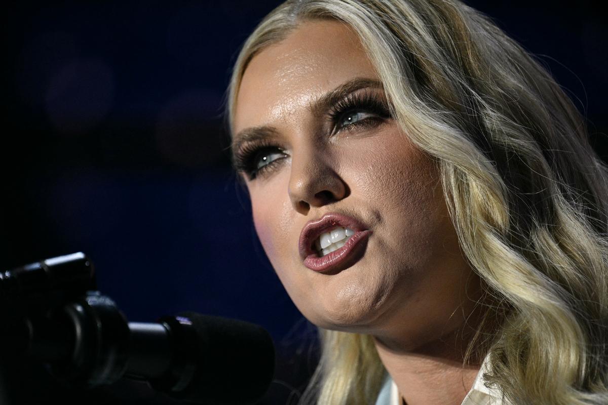  Erika Kirk speaks at a Turning Point USA event in Phoenix, Arizona, on April 17, 2026. 