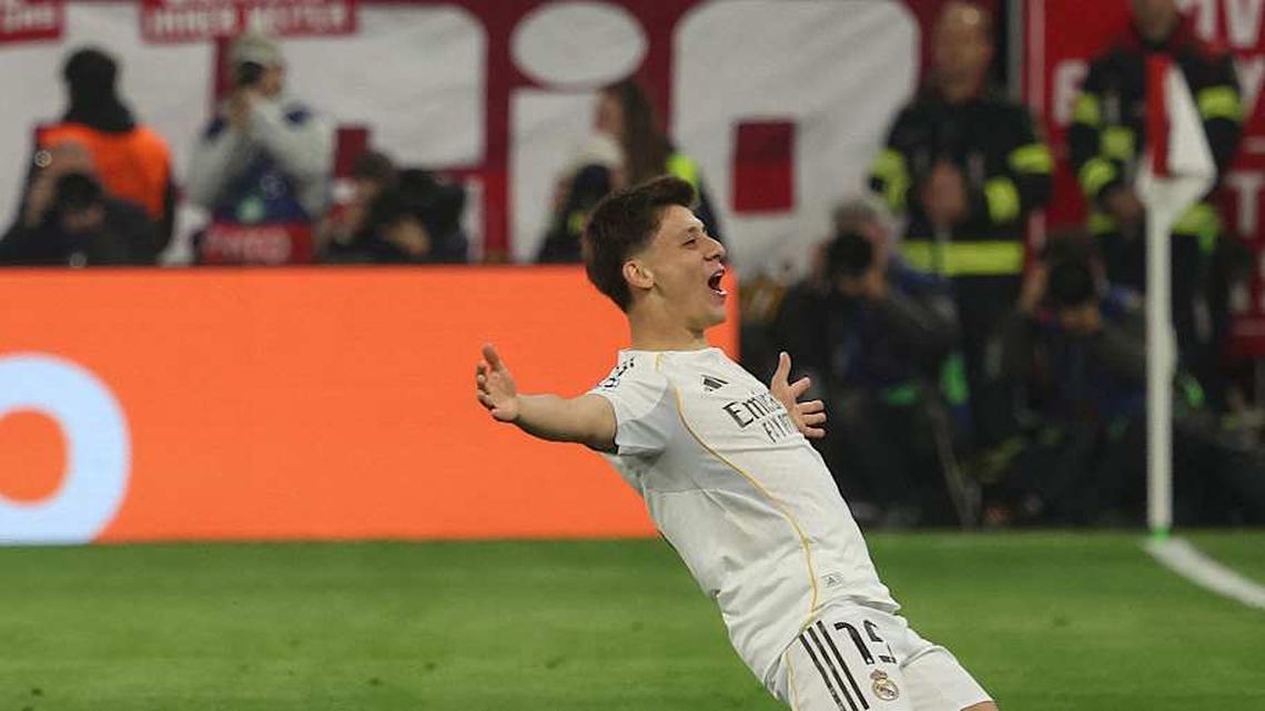  Arda Güler scored two of Real Madrid's three goals. | Karl-Josef Hildenbrand/AFP/Getty Images 