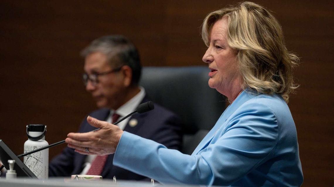 Supervisor Katrina Foley was elected by her colleagues as vice-chair of the Orange County Board of Supervisors during their meeting in Santa Ana, CA on Tuesday, Jan. 14, 2025. (Photo by Paul Bersebach, Orange County Register/SCNG)
