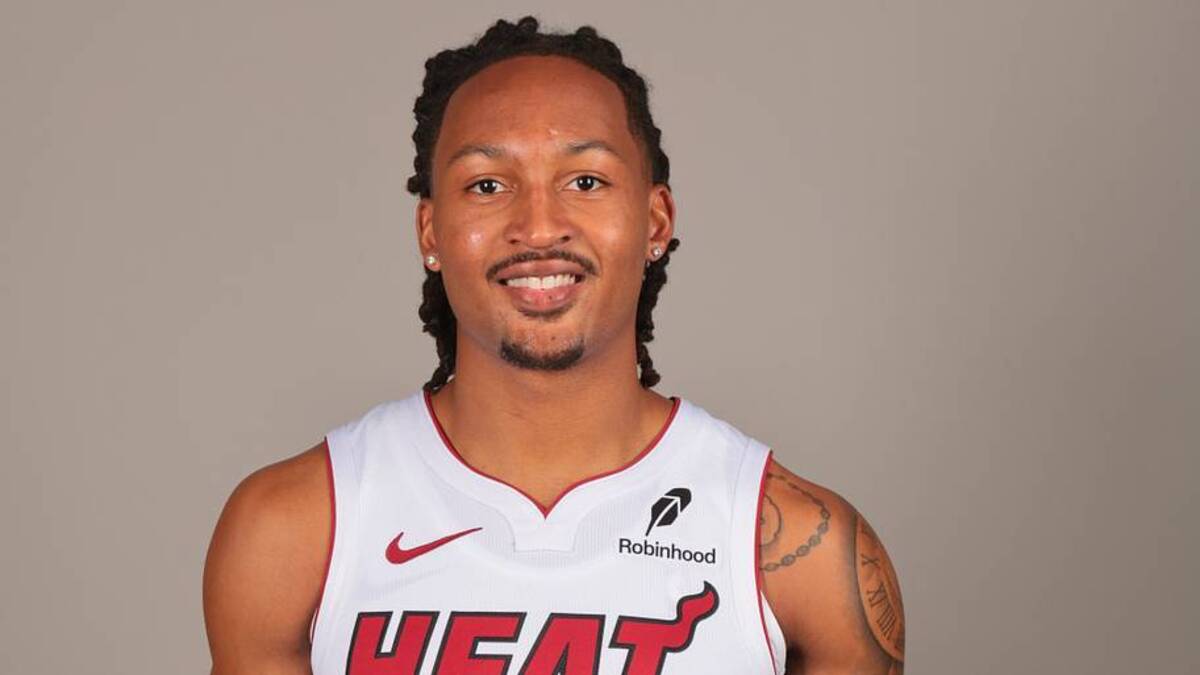  Sep 29, 2025; Miami, FL, USA; Miami Heat guard Jahmir Young (17) poses for a photo during media day at Kaseya Center. Mandatory Credit: Sam Navarro-Imagn Images | IMAGN IMAGES via Reuters Connect 