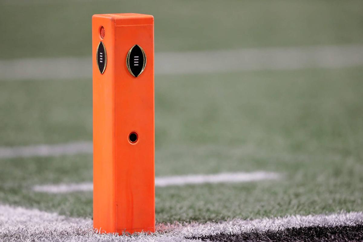  ATLANTA, GA - JANUARY 08: A detailed view of the ESPN Pylon Cam during the CFP National Championship presented by AT&T between the Georgia Bulldogs and the Alabama Crimson Tide at Mercedes-Benz Stadium on January 8, 2018 in Atlanta, Georgia. (Photo by Streeter Lecka/Getty Images) 