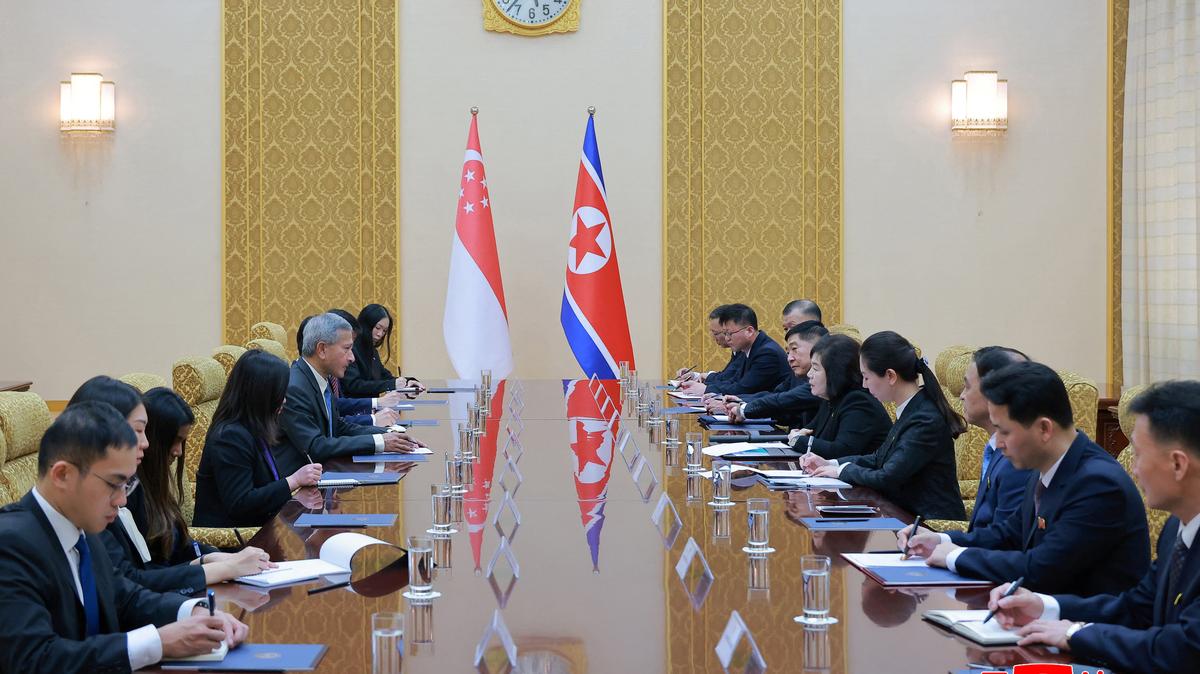 North Korea's Foreign Minister Choe Son Hui meets with Singapore Foreign Minister Vivian Balakrishnan in Pyongyang, North Korea, May 26, 2026, in this picture released by North Korea's official Korean Central News Agency. KCNA via REUTERS