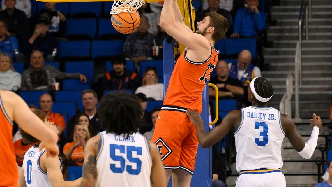 Donovan Dent goes end to end as UCLA tops No. 10 Illinois at OT buzzer 