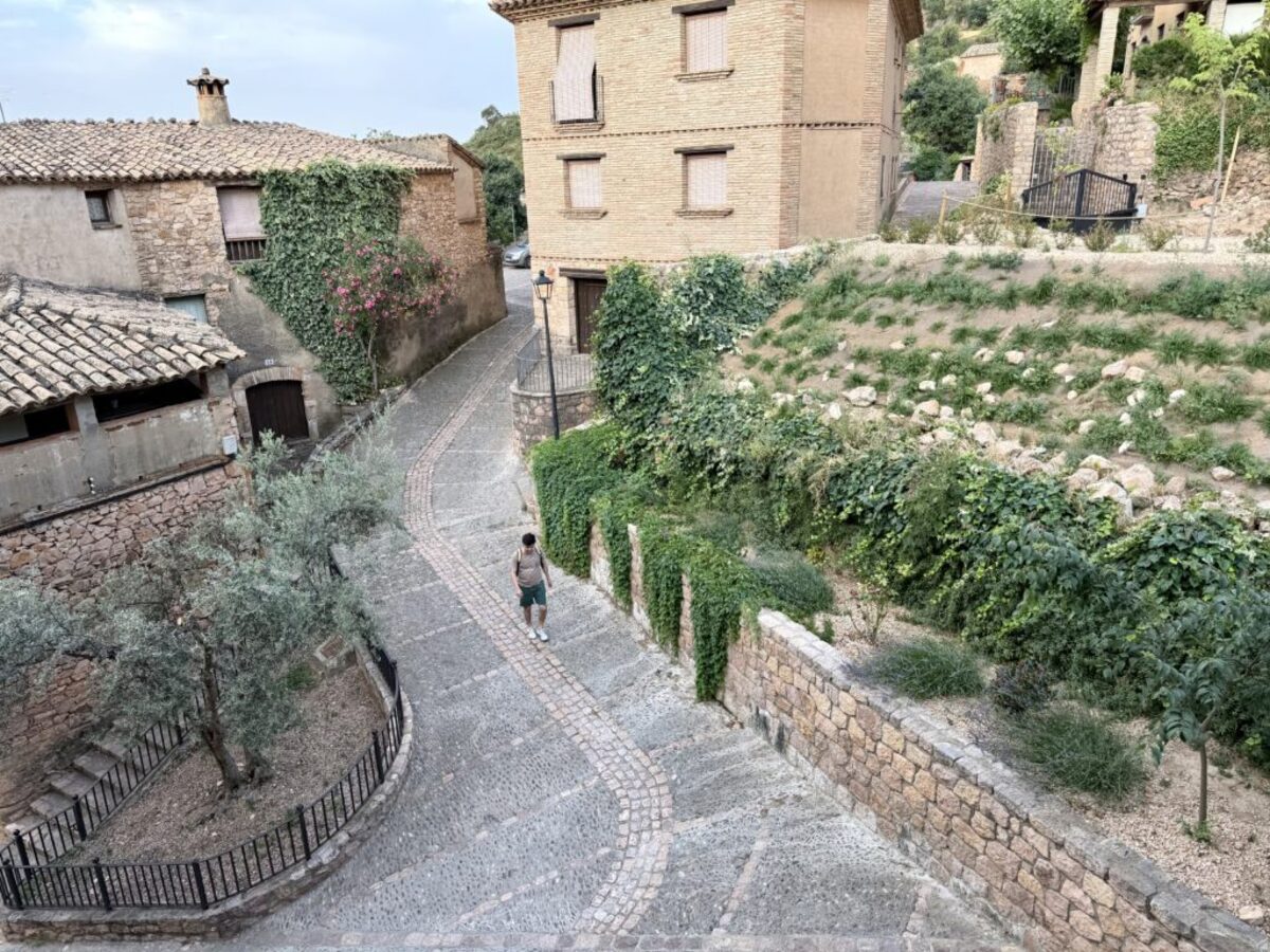  What goes down must come up in medieval Alquézar, where backpackers climb steep stone streets and staircases. Photo credit: Cathy Bennett Kopf 