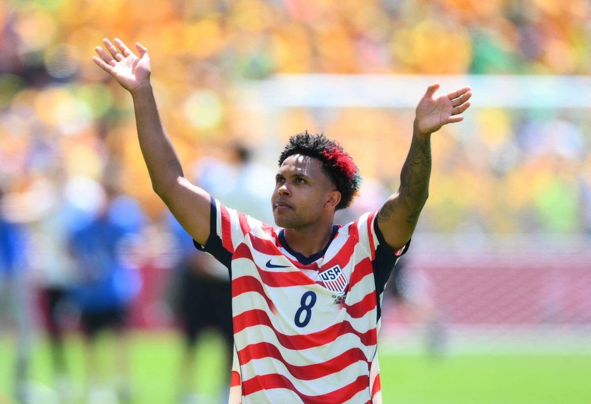  June 19, 2026; Seattle, Washington, U.S.; Weston McKennie of the U.S. celebrates after the match. Mandatory Credit: Steven Bisig-Imagn Images 