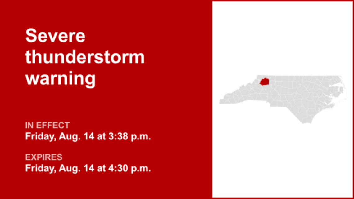 UPDATE: Thunderstorms with damaging winds in Wilkes County Friday - gusts up to 60 mph 