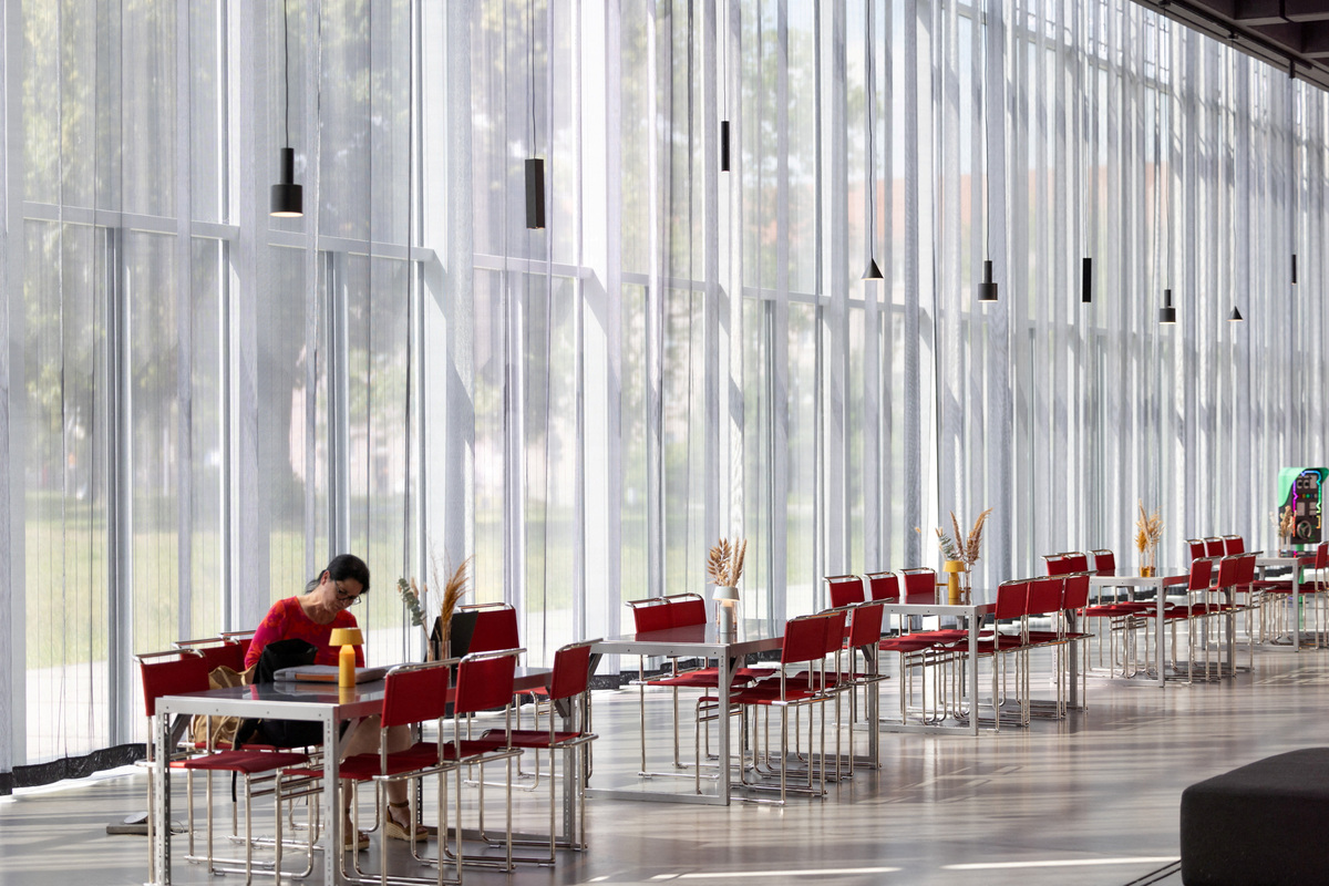 The cafeteria of the Bauhaus Museum Dessau, in Dessau, Germany June 17, 2026. REUTERS/Axel Schmidt