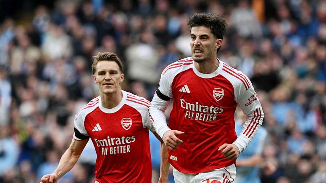  Arsenal are still the favorites to win the Premier League. | Stuart MacFarlane/Arsenal FC/Getty Images 