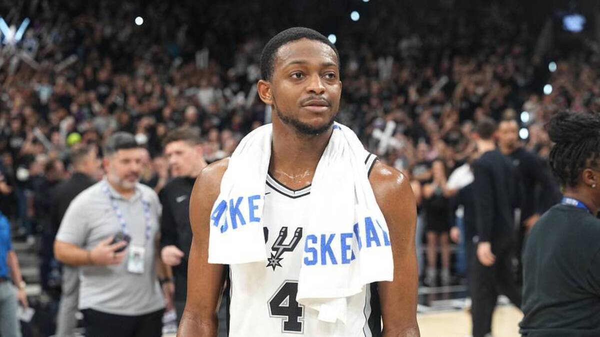 De'Aaron Fox, the most experienced guard in the Spurs' rotation, has struggled late in the postseason and was blocked by OG Anunoby on a late San Antonio possession in Game 4 of the NBA Finals. | Scott Wachter-Imagn Images 