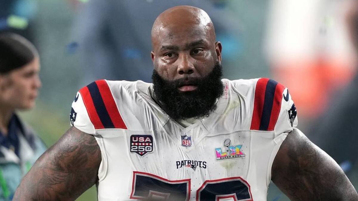  Feb 8, 2026; Santa Clara, CA, USA; New England Patriots offensive tackle Morgan Moses (76) after the game against the Seattle Seahawks in Super Bowl LX at Levi's Stadium. Mandatory Credit: Darren Yamashita-Imagn Images | IMAGN IMAGES via Reuters Connect 