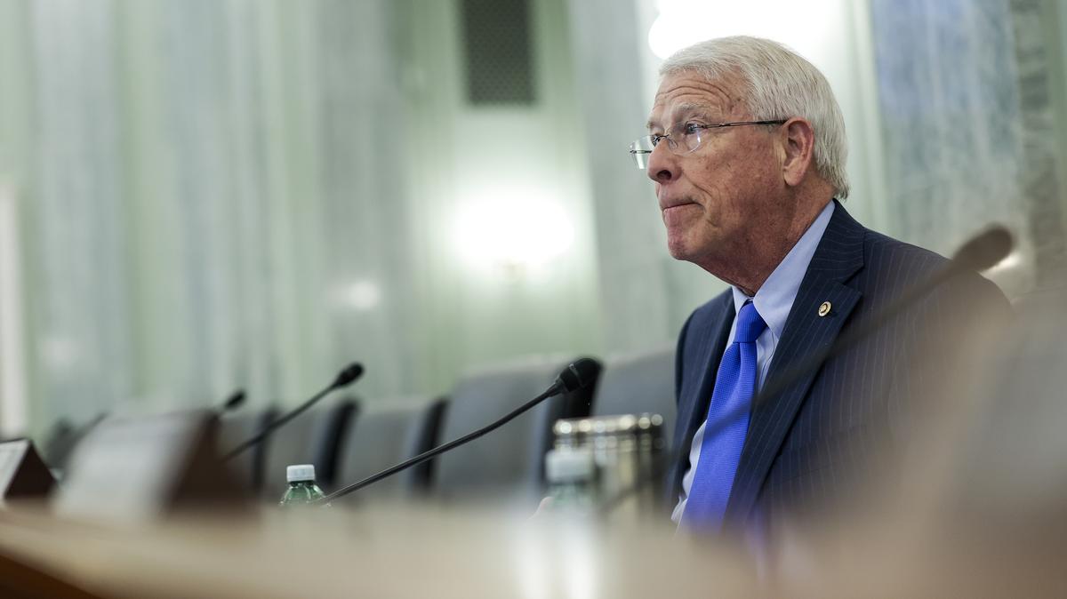 Sen. Roger Wicker, R-Miss., participates in a Senate Commerce, Science, and Transportation subcommittee on Consumer Protection, Product Safety, and Data Security hearing to examine COVID-19 fraud and price gouging, in the Russell Senate Office Building on Feb. 1, 2022, in Washington, D.C.