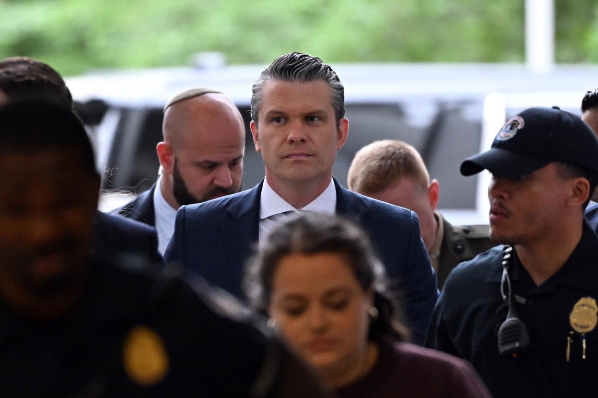 Defense Secretary Pete Hegseth arrives at a hearing before the House Armed Services Committee in Washington on Wednesday morning, April 29, 2026. (Kenny Holston/The New York Times)