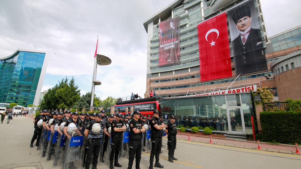Turkish riot police enter opposition headquarters to evict ousted leaders  
