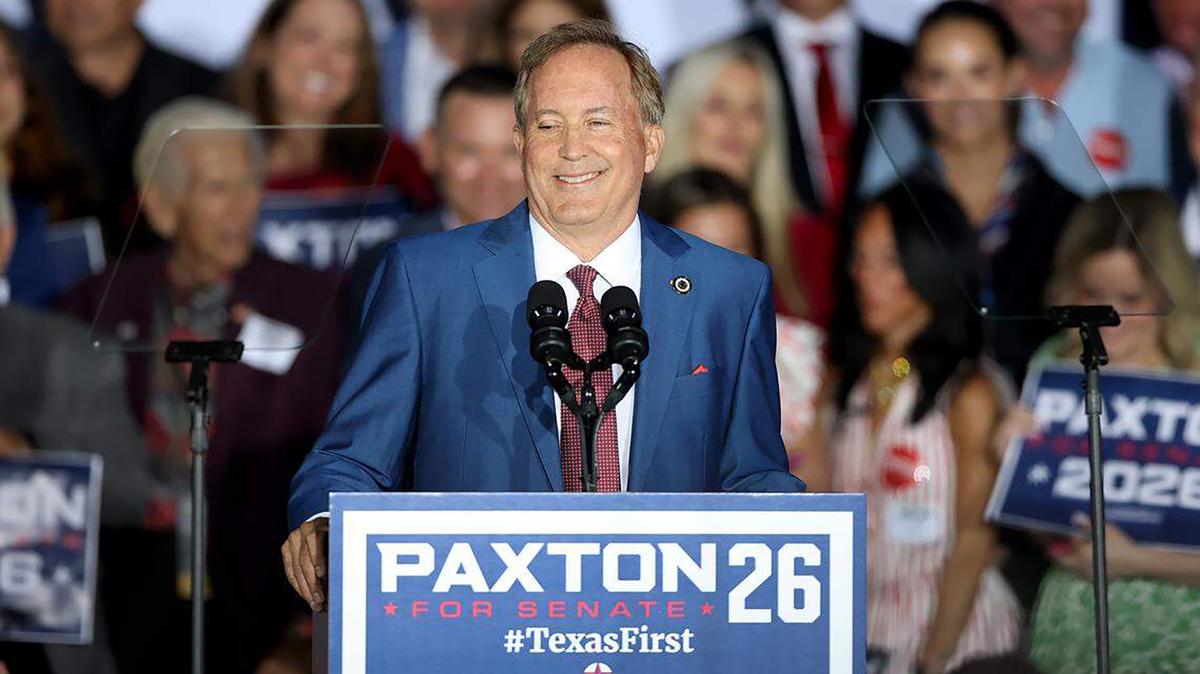 Texas Attorney General Ken Paxton speaks to supporters on May 26, 2026, in Plano, Texas. Paxton defeated incumbent Sen. John Cornyn in the U.S. Senate primary runoff. (Amanda McCoy/Fort Worth Star-Telegram/TNS)
