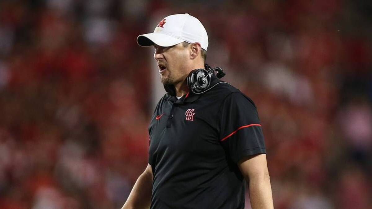  Nov 17, 2016; Houston, TX, USA; Houston Cougars head coach Tom Herman on the field during the game against the Louisville Cardinals at TDECU Stadium. Mandatory Credit: Troy Taormina-USA TODAY Sports | IMAGN IMAGES via Reuters Connect 