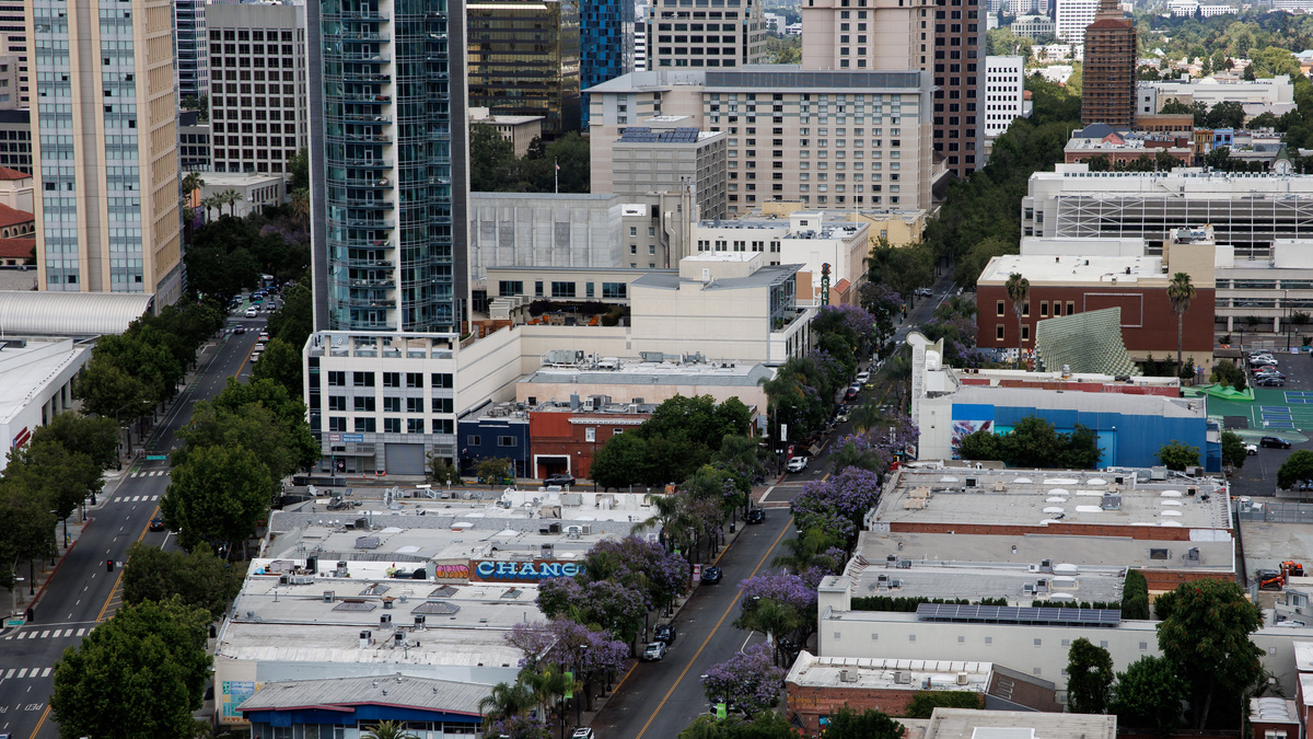 The view from the rooftop at The Fay apartment building overlooks downtown San Jose on May 26, 2026, in San Jose, Calif. (Dai Sugano/Bay Area News Group)