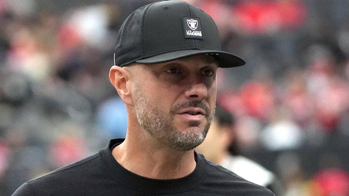  Jan 4, 2026; Paradise, Nevada, USA; Las Vegas Raiders general manager John Spytek reacts during the game against the Kansas City Chiefs at Allegiant Stadium. Mandatory Credit: Kirby Lee-Imagn Images | Kirby Lee-Imagn Images 