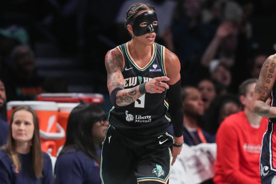  Former New York Liberty guard Natasha Cloud against the Washington Mystics. Wendell Cruz-Imagn Images