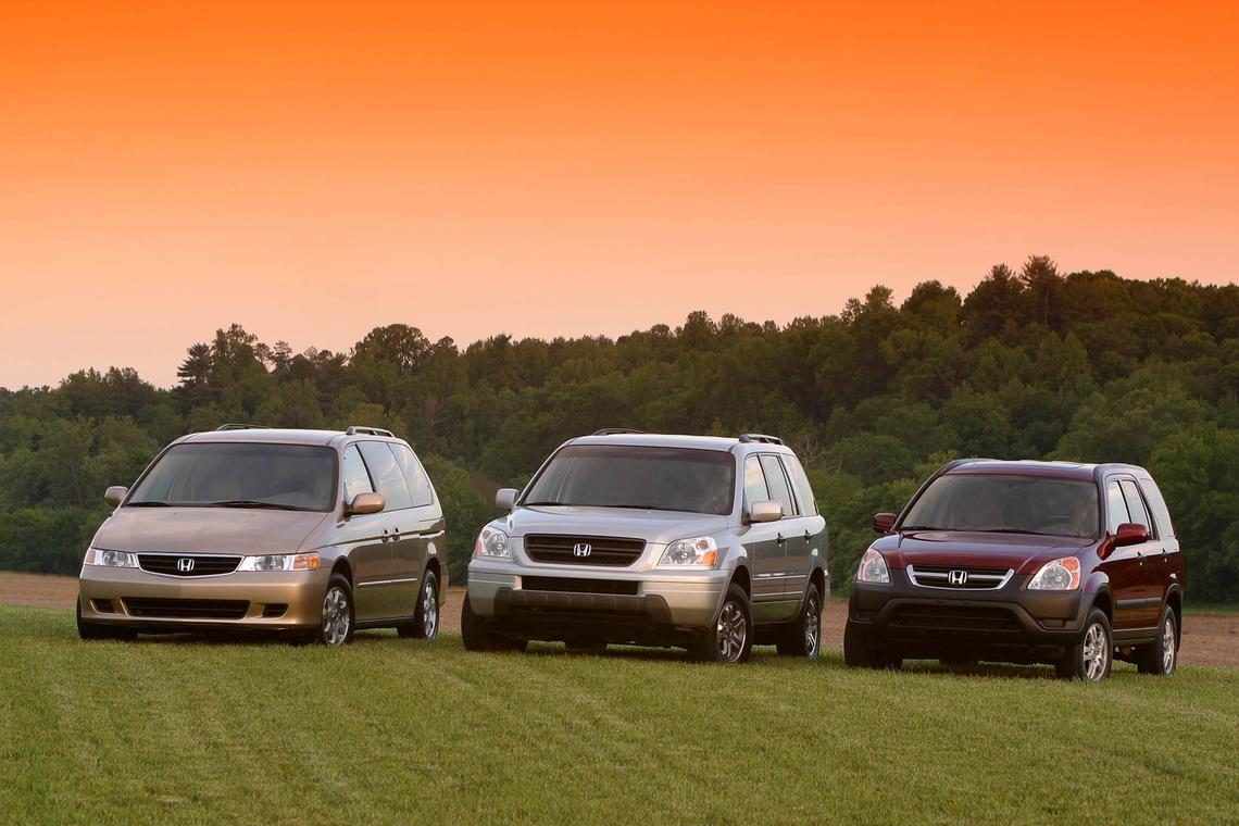  2002 Honda Odyssey, 2003 Honda Pilot, 2002 Honda CR-V. 