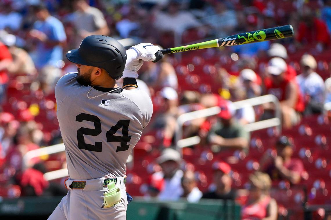  New York Yankees left fielder Jasson Dominguez (24) 
