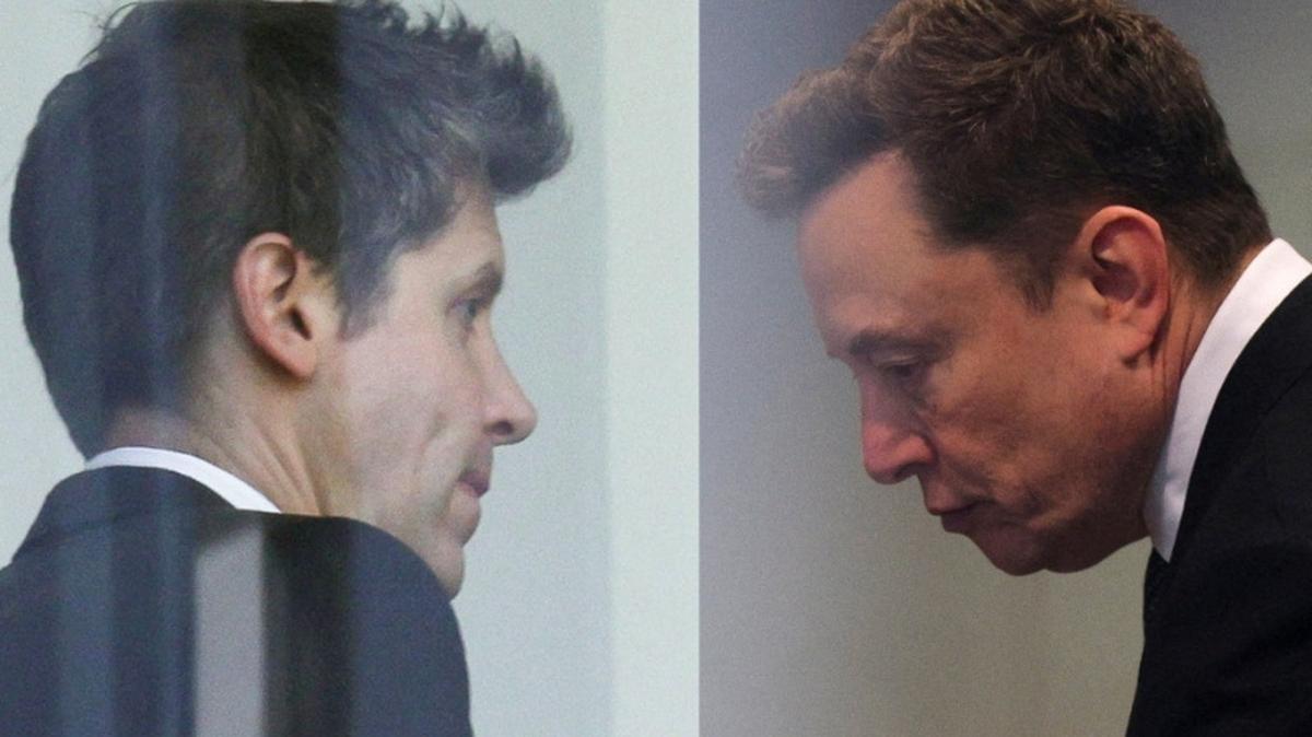 A combination image shows OpenAI CEO Sam Altman and Elon Musk during the trial.  REUTERS/Manuel Orbegozo