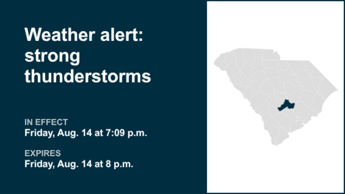 Weather alert for Southeastern Orangeburg Friday evening, says the NWS 