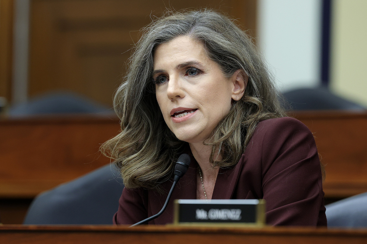  Representative Nancy Mace, a South Carolina Republican, is seen in a committee hearing on April 29 in Washington, DC. 