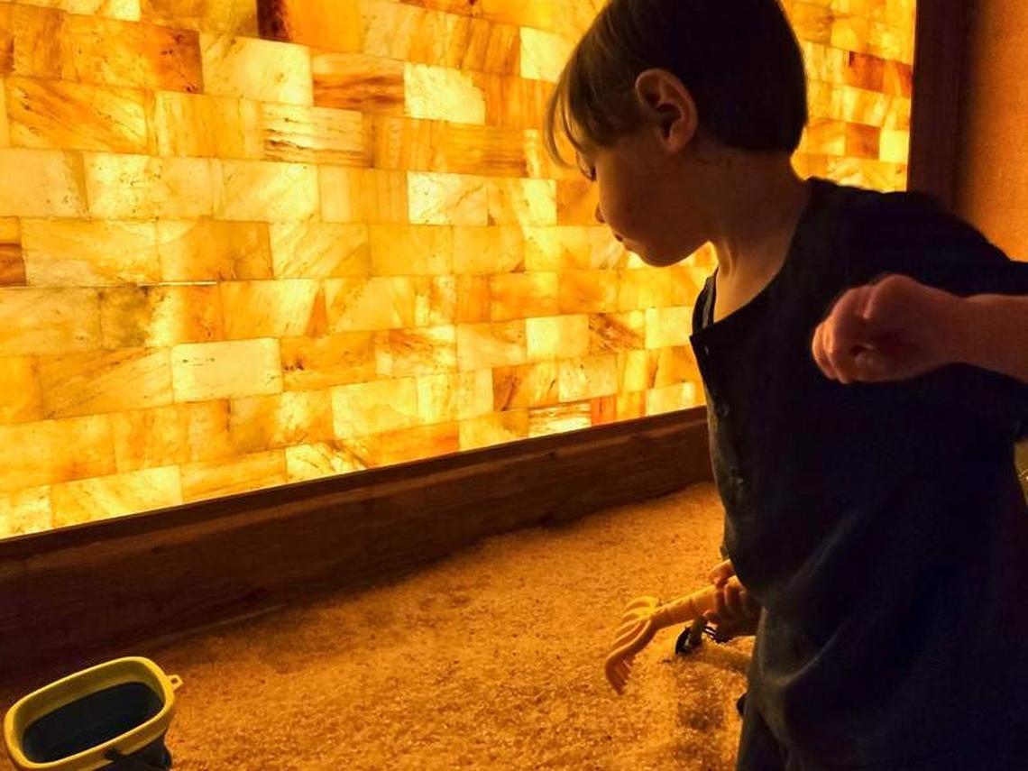  Child playing in the salt box at Temecula Salt Cave. Photo credit: Temecula Salt Cave 