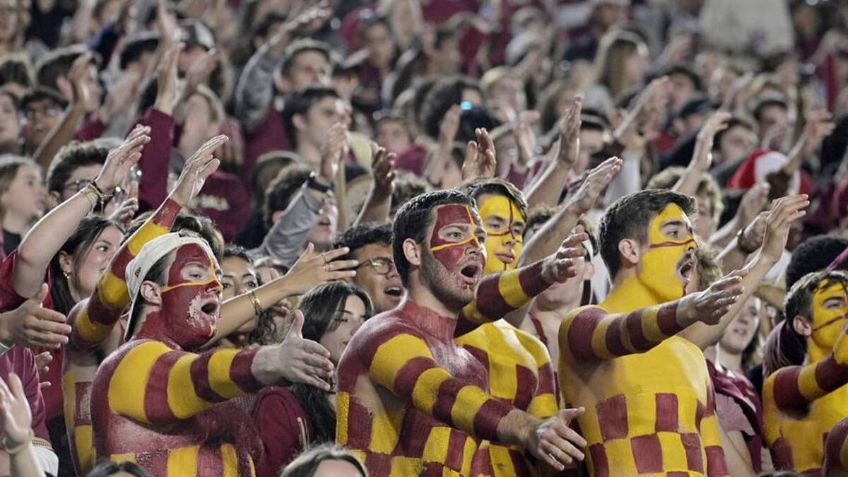  Nov 15, 2025; Tallahassee, Florida, USA; Florida State Seminoles fans during the fourth quarter against the Virginia Tech Hokies at Doak S. Campbell Stadium. Mandatory Credit: Melina Myers-Imagn Images | Melina Myers-Imagn Images 