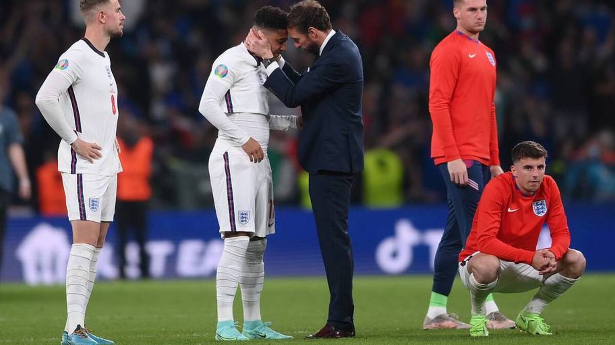  England's inspiring Euro 2020 run ended in a heartbreaking shootout loss. | Laurence Griffiths/Getty Images 