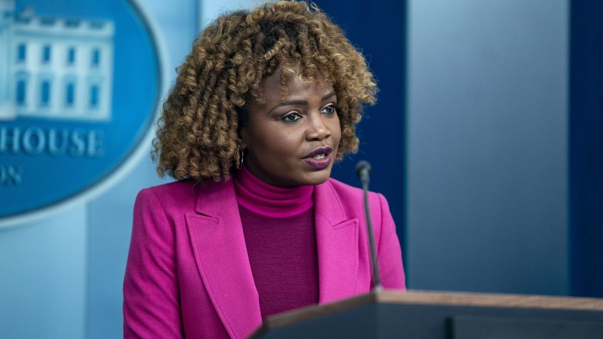 Former White House Press Secretary Karine Jean-Pierre, shown in front of the White House press corp in 2024, will headline the City of Miramar’s Annual Women’s Empowerment Luncheon. 