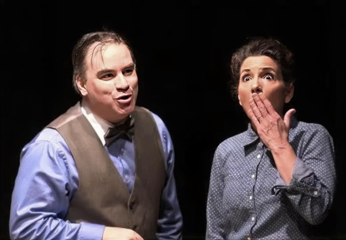 Kevin Carr and Anita Miller performing in the 2019 Monticello Opera House production of Our Town.