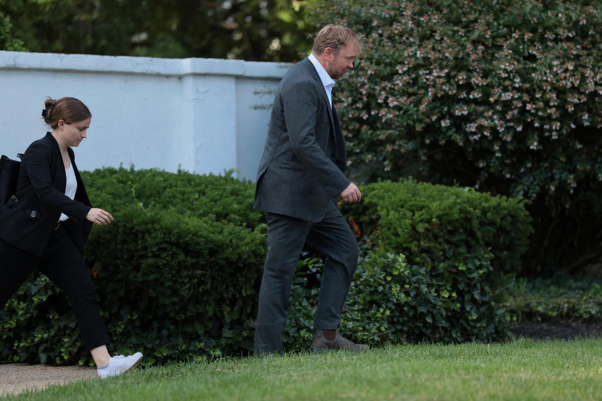 Graham Platner, Democratic candidate for U.S. Senate in Maine, leaves the Democratic Senatorial Campaign Committee offices on Capitol Hill in Washington, D.C., June 2, 2026. REUTERS/Kylie Cooper