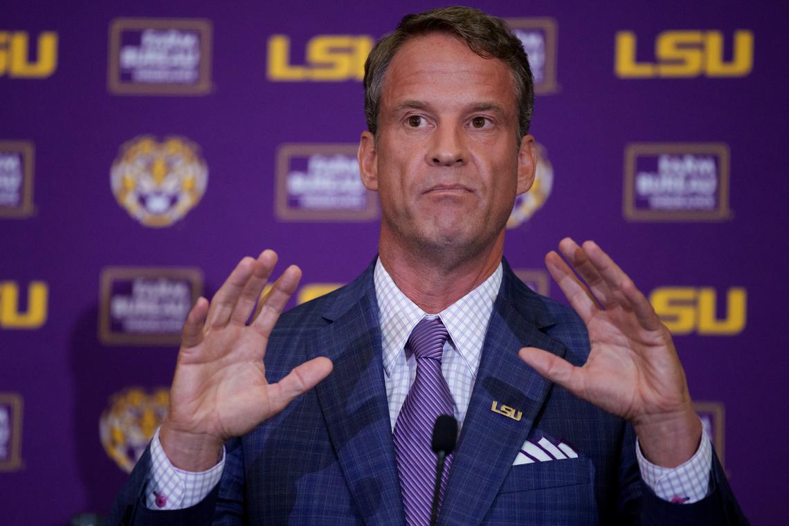  LSU Tigers head coach Lane Kiffin Matthew Hinton-Imagn Images