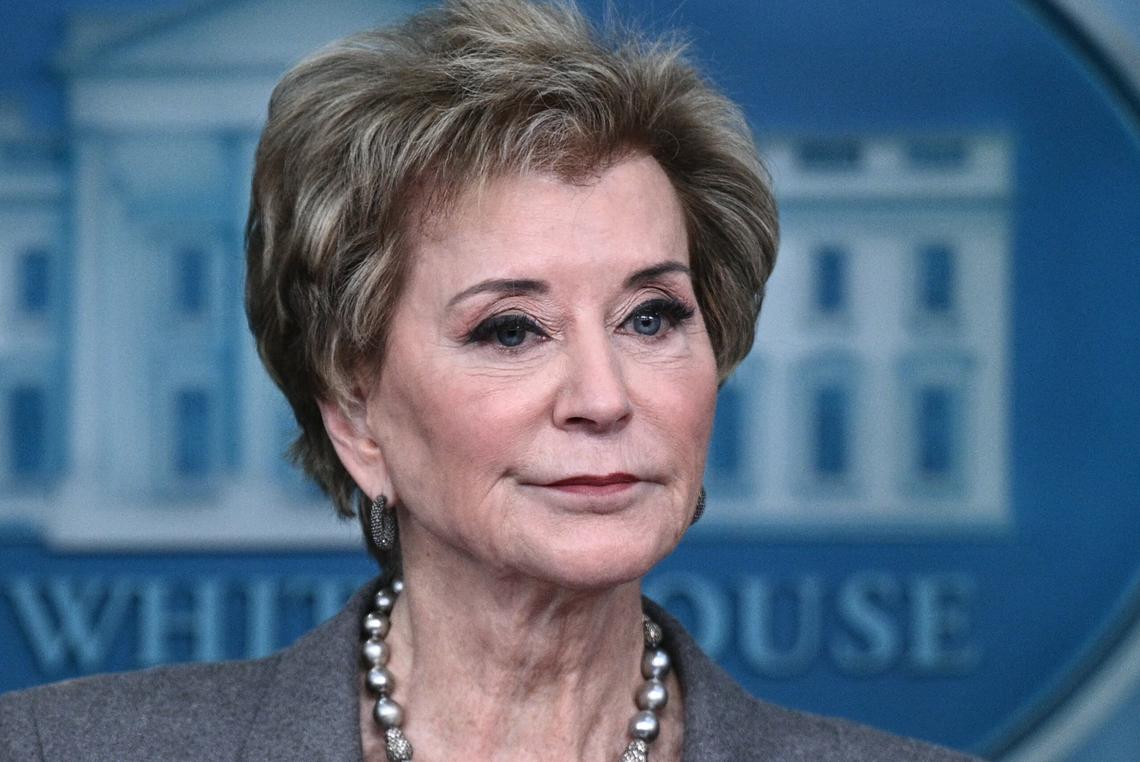  Education Secretary Linda McMahon speaks during the daily briefing at the White House in Washington, D.C., on November 20, 2025. 