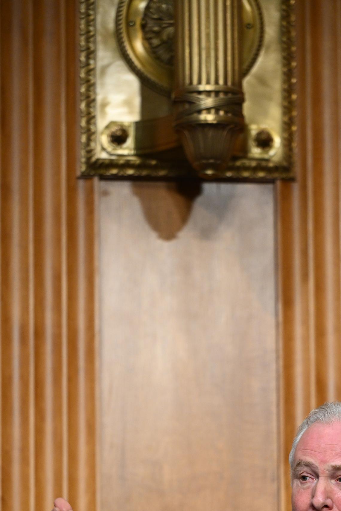 FILE -- Sen. Chris Van Hollen (D-Md.) during a hearing at the Capitol in Washington, Jan. 28, 2026. As Democrats try to find a way back to power in Washington, some see tax cuts as a quick and easy way to address affordability. (Kenny Holston/The New York Times)