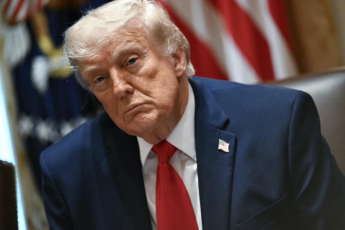  President Donald Trump attends a Cabinet meeting in Washington, D.C., on Wednesday. 