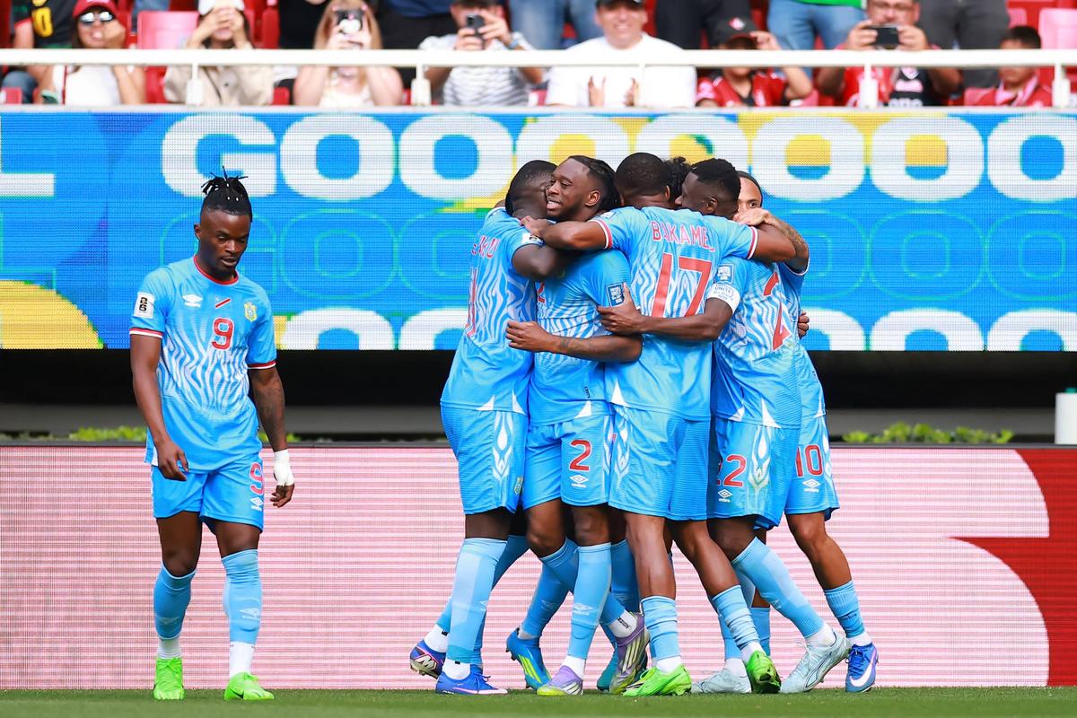  Axel Tuanzebe of Congo DR celebrates with teammates scoring his team's first goal during the FIFA World Cup 2026 Play-Off tournament final match between Congo DR and Jamaica on March 31, 2026. (Photo by Manuel Velasquez - FIFA/FIFA via Getty Images)