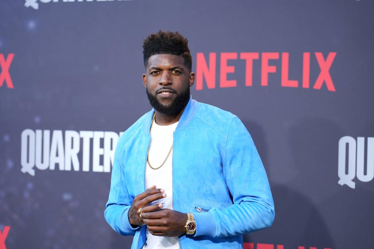  HOLLYWOOD, CALIFORNIA - JULY 11: Emmanuel Acho attends the Los Angeles Premiere Of Netflix's "Quarterback" at TUDUM Theater on July 11, 2023 in Hollywood, California. (Photo by JC Olivera/Getty Images) 