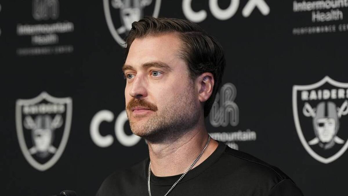  May 28, 2026; Henderson, NV, USA; Las Vegas Raiders offensive coordinator Andrew Janocko speaks during a news conference during organized team activities at Intermountain Health Performance Center. Mandatory Credit: Candice Ward-Imagn Images | Candice Ward-Imagn Images 