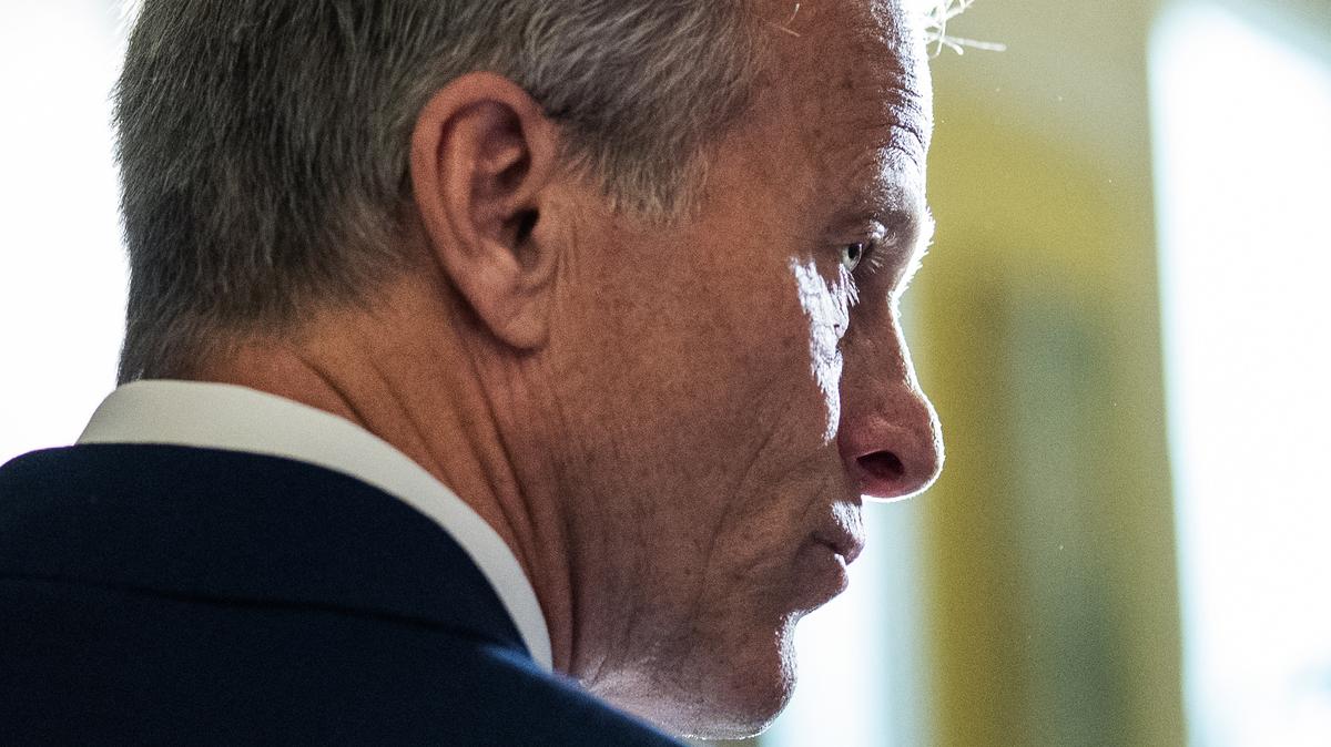U.S. Senate Majority Leader John Thune (R-S.D.) conducts a news conference after the Senate luncheons in the U.S. Capitol on Tuesday, May 19, 2026, in Washington, D.C. (Tom Williams/CQ Roll Call/ZUMA Press/TNS)