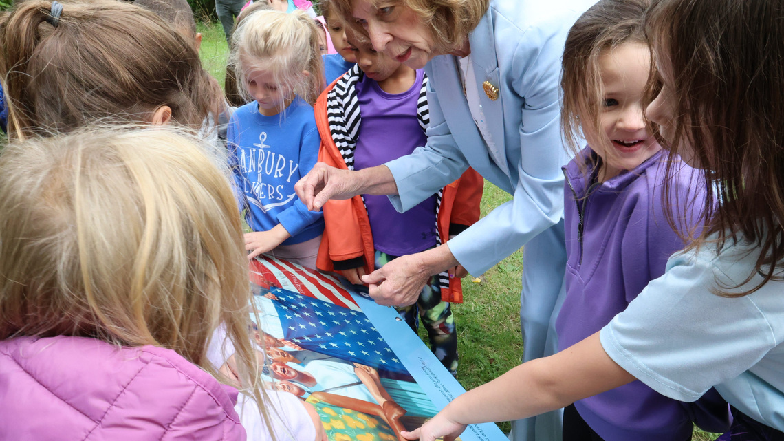Danbury Elementary students help Gov. DeWine open Storybook Trail