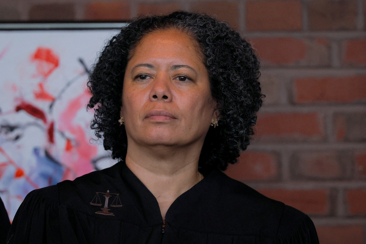 U.S. District Court Judge Angel Kelley attends the Investiture Ceremony for U.S. District Judge Brian Murphy, who blocked the Trump administration for weeks from finalizing the deportation of eight men to South Sudan, at the federal courthouse in Boston, Massachusetts, U.S., September 17, 2025.   REUTERS/Brian Snyder