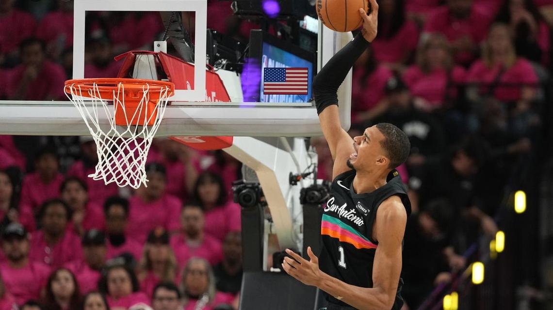 Victor Wembanyama makes history as Spurs outlast Blazers in Game 1 