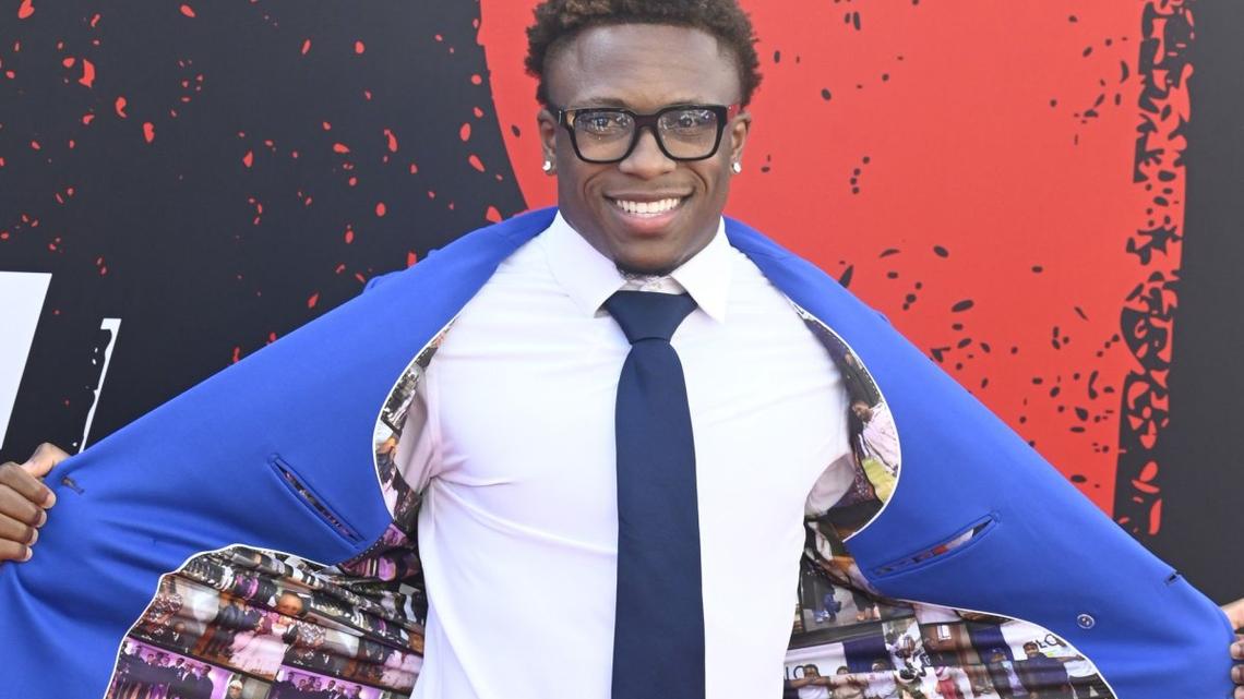 University of Tennessee defensive back Colton Hood poses on the red carpet before the start of the first round of the 2026 NFL Draft on Thursday in Pittsburgh. Photo by Archie Carpenter/UPI