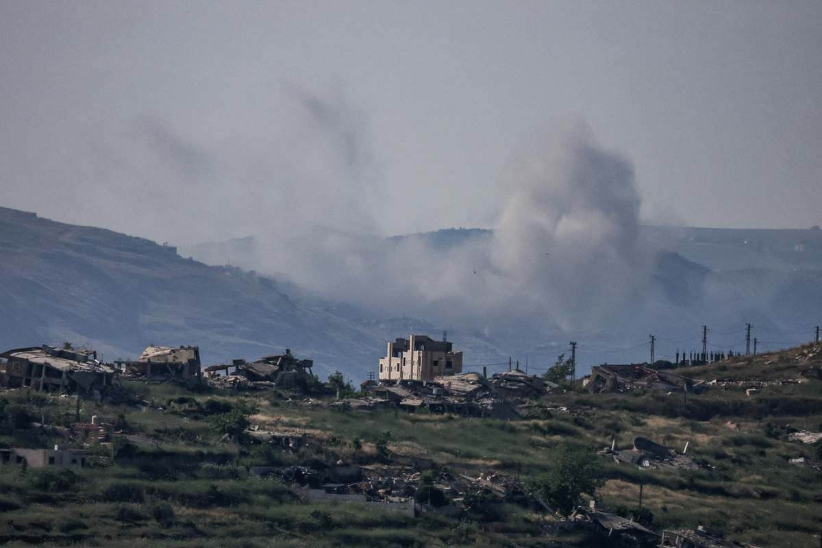 Smoke rises in southern Lebanon following an explosion, as seen from the Israeli side of the Israel-Lebanon border, in northern Israel, June 10, 2026. REUTERS/Ammar Awad