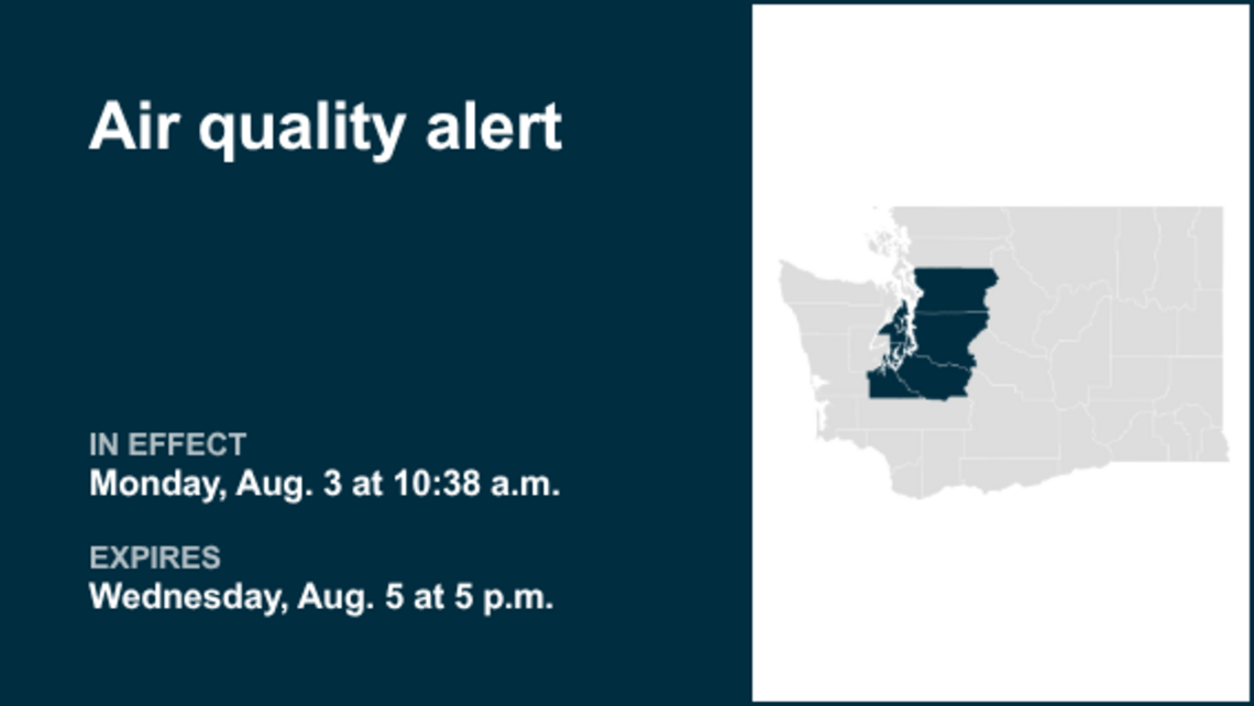 UPDATE: Air quality alert active for Puget Sound region Wednesday 