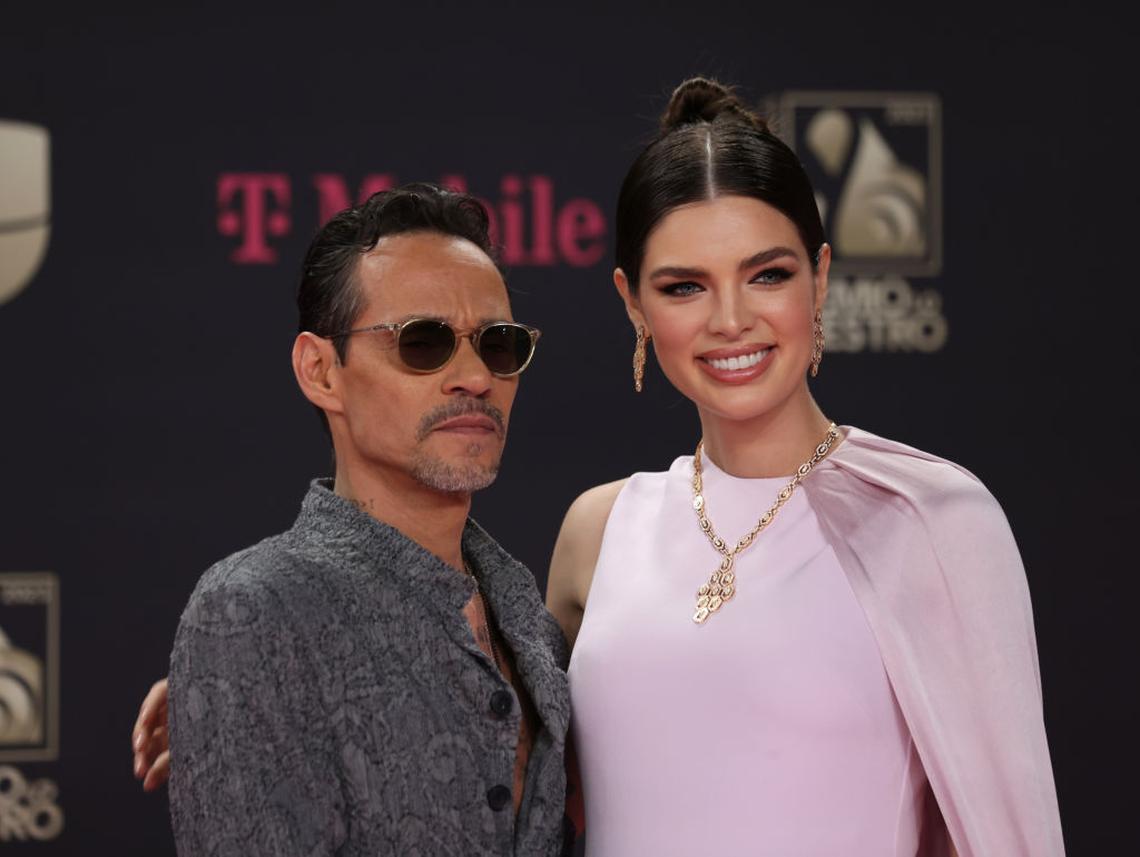 Marc Anthony and Nadia Ferreira attend the 35th Premio Lo Nuestro at Miami-Dade Arena on February 23, 2023 in Miami.