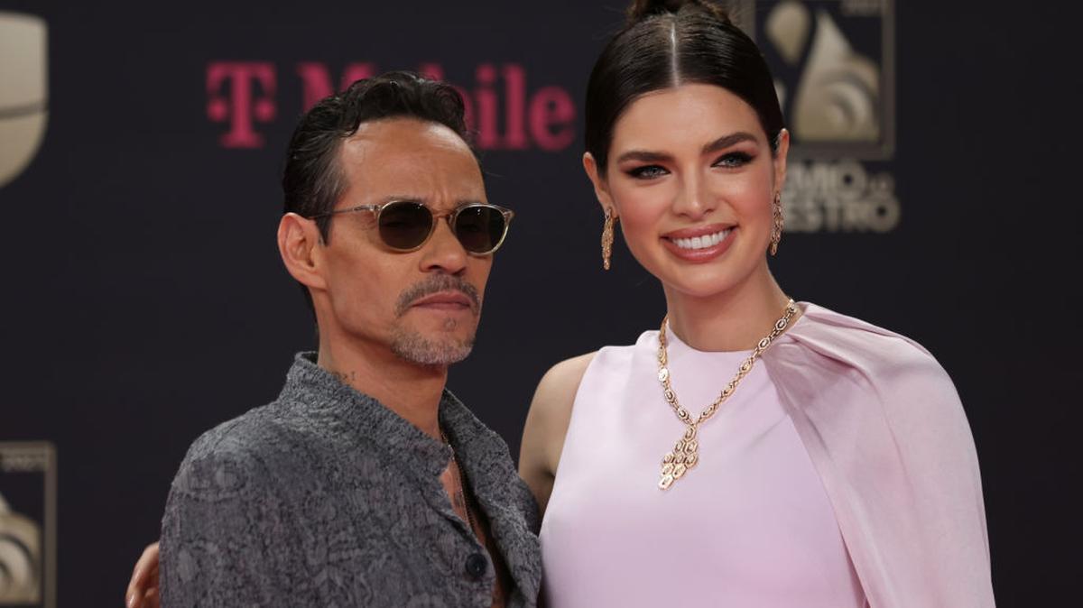 MIAMI, FLORIDA - FEBRUARY 23: Marc Anthony and Nadia Ferreira attend the 35th Premio Lo Nuestro at Miami-Dade Arena on February 23, 2023 in Miami, Florida. (Photo by Mireya Acierto/Getty Images)