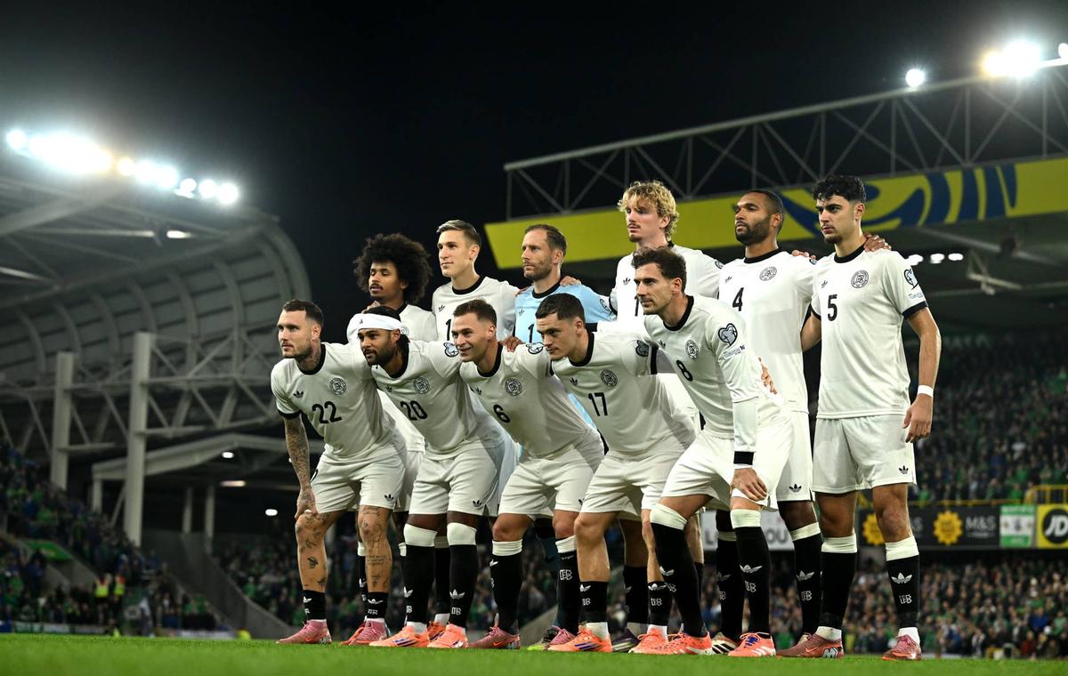  The Germany team before the FIFA World Cup 2026 qualifier match against Northern Ireland. Photo By David Fitzgerald/Sportsfile via Getty Images